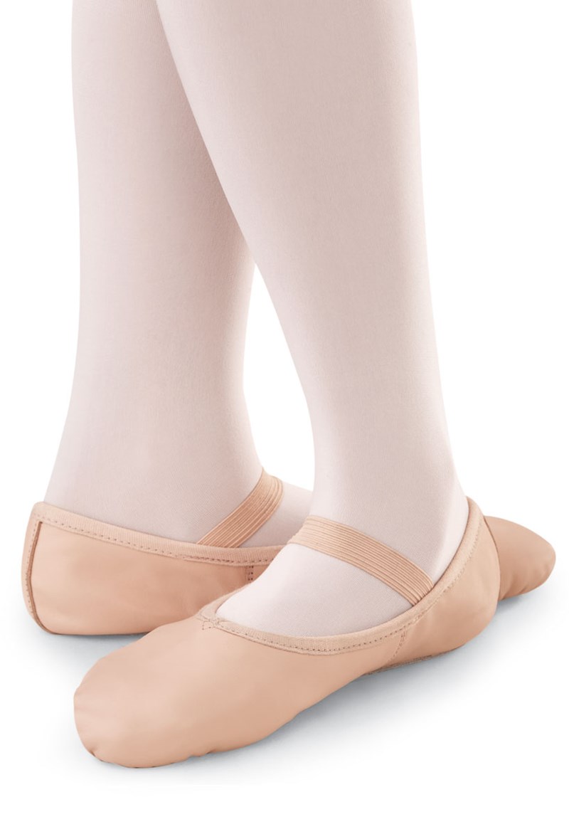 Dance Shoes - Leather Full-Sole Ballet Shoe - Ballet Pink - 9AM - B40