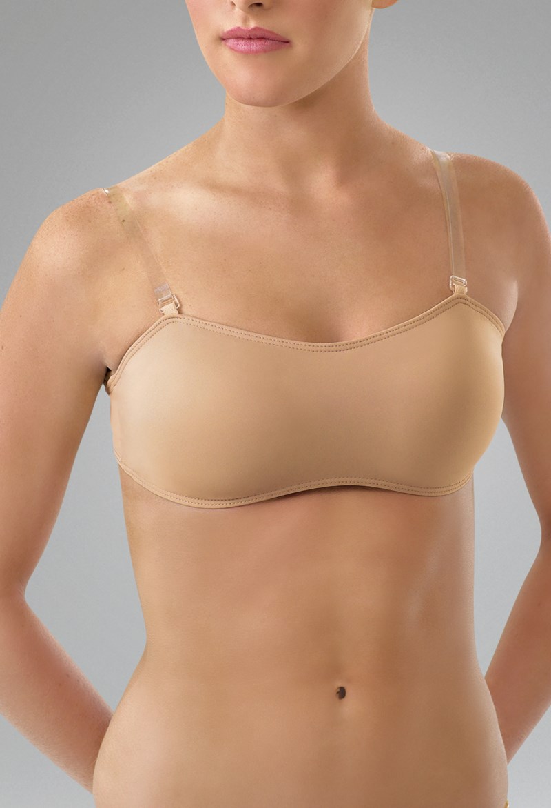 Clementine Apparel - Girls and Women Dance Bra with Clear Detachable Straps  Unpadded & Seamless 