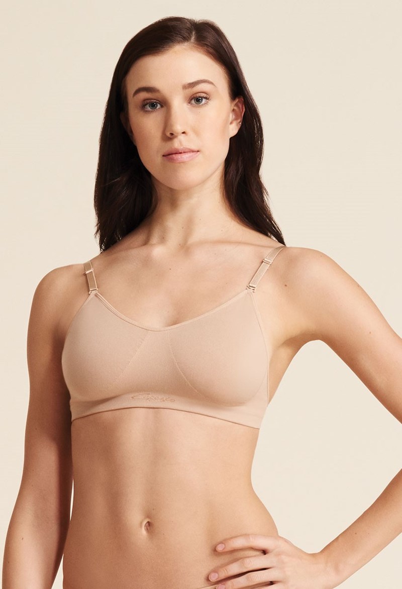 Dance Accessories - Capezio Seamless ClearBack Bra - Nude - Extra Large Adult - C3683
