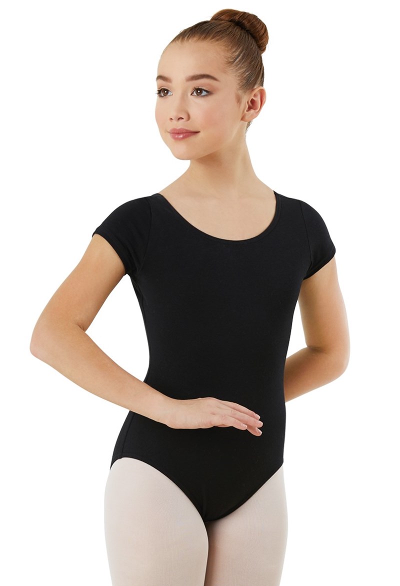 Dance Leotards - Capezio Kid Short-Sleeve Leo - Black - Toddler - CC400C