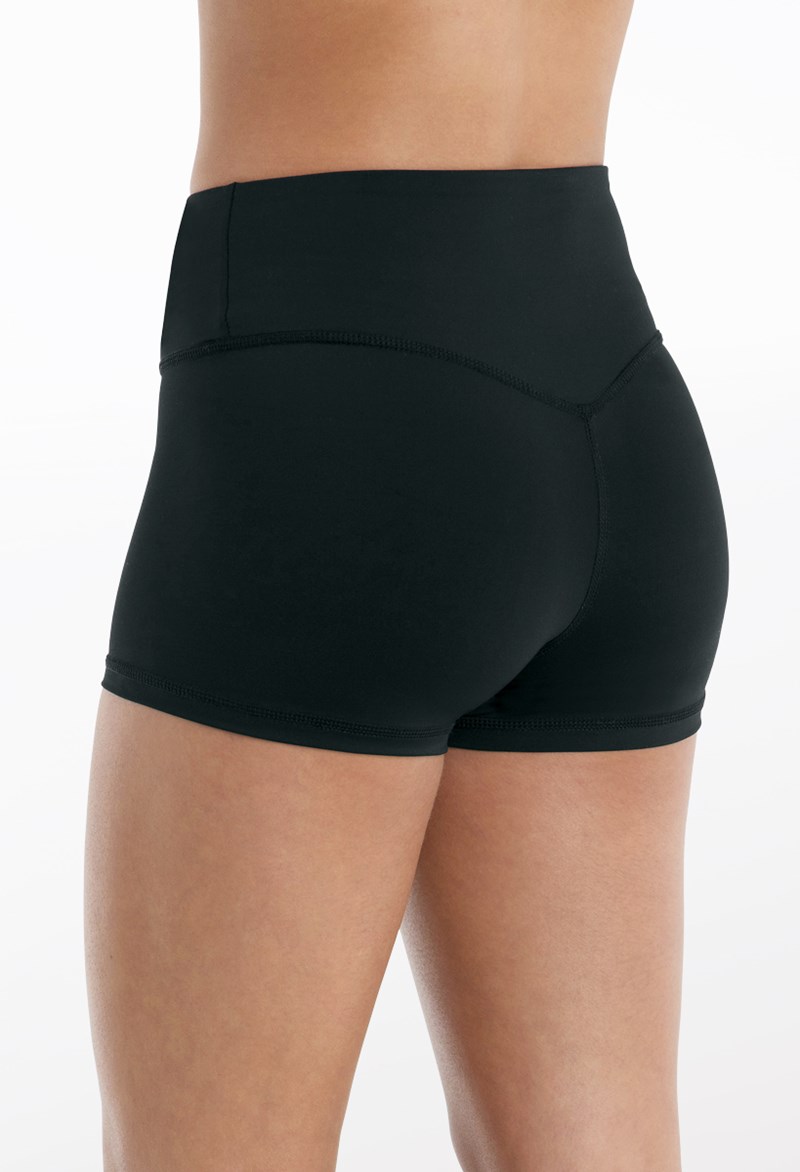 Dance Shorts - FlexTek Back Seam Booty Shorts - Black - Medium Adult - CF10305