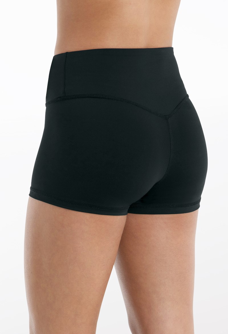 Dance Shorts - FlexTek Back Seam Booty Shorts - Black - Medium Child - CF10305