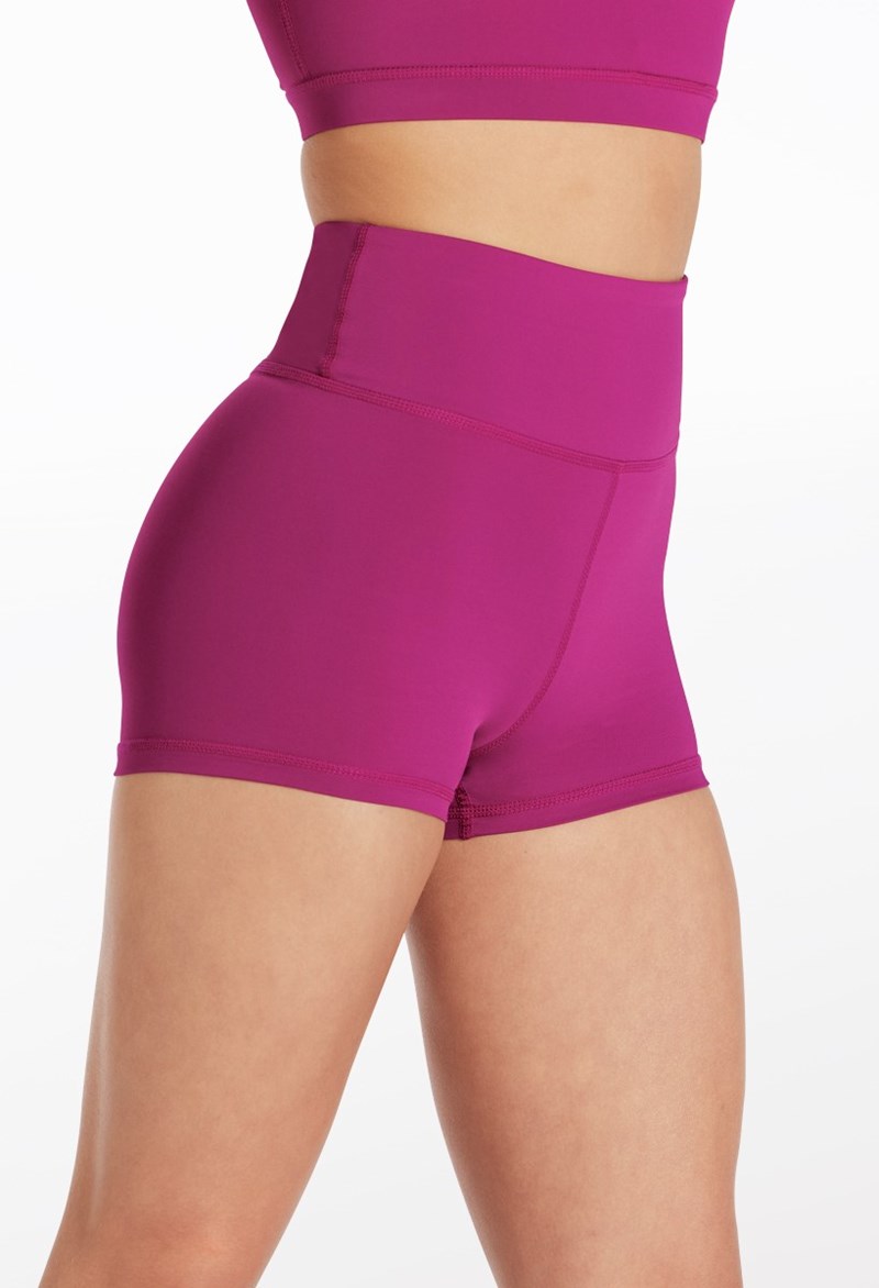 Dance Shorts - FlexTek Back Seam Booty Shorts - Mulberry - Medium Child - CF10305