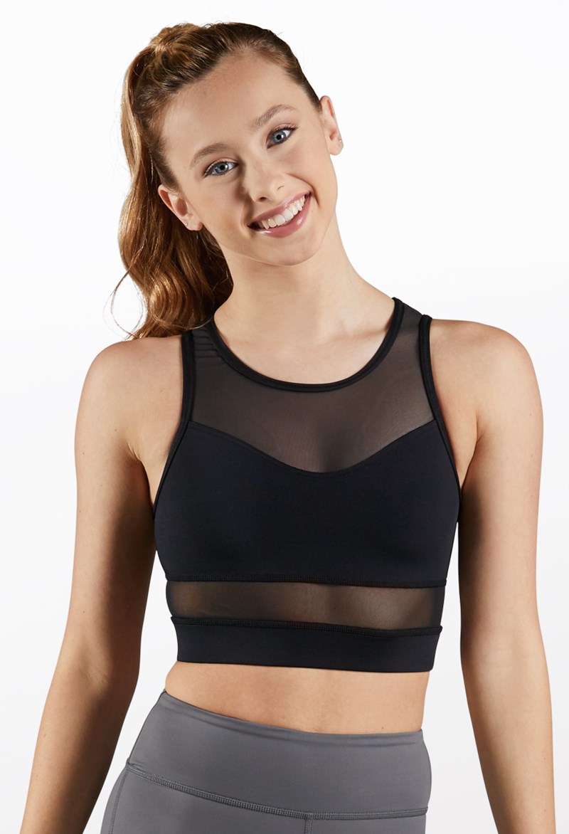 Dance Tops - FlexTek Racerback Crop Top - Black - Large Adult - CF11602