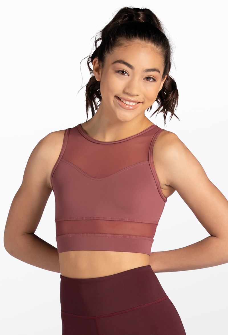 Dance Tops - FlexTek Racerback Crop Top - ROSEWOOD - Medium Child - CF11602