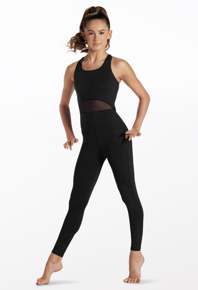 Dance Leotards - FlexTek Racerback Unitard - Black - Extra Small Adult - CF12048