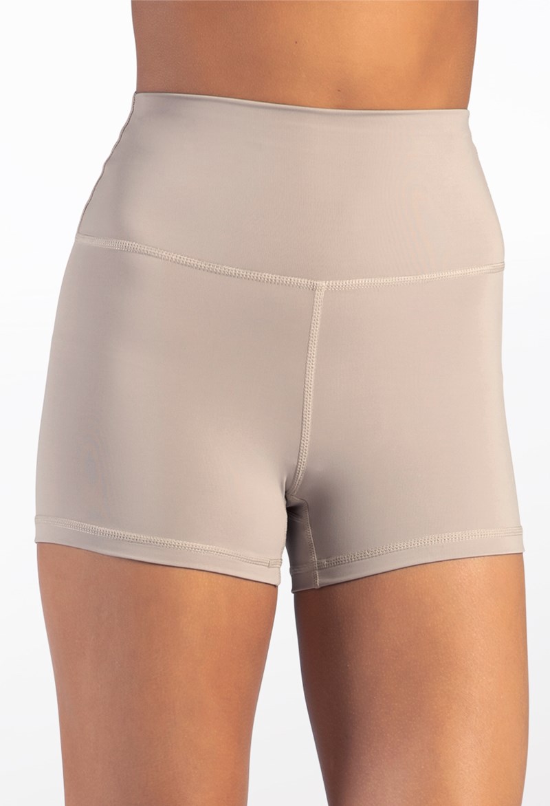 Dance Shorts - FlexTek Elastic-Free Shorts - LATTE - Extra Small Adult - CF12506