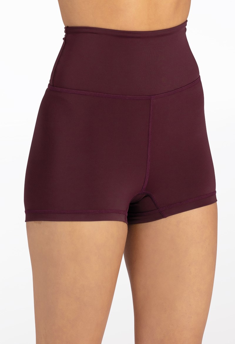 Dance Shorts - FlexTek High-Waist Shorts - RAISIN - Large Child - CF9994