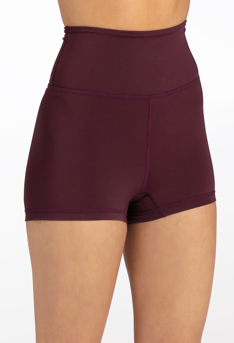 Dance Shorts - FlexTek High-Waist Shorts - RAISIN - Intermediate Child - CF9994