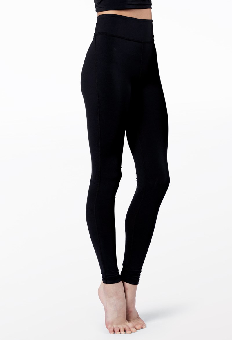 Dance Leggings - FlexTek Natural Rise Leggings - Black - Medium Adult - CF9997