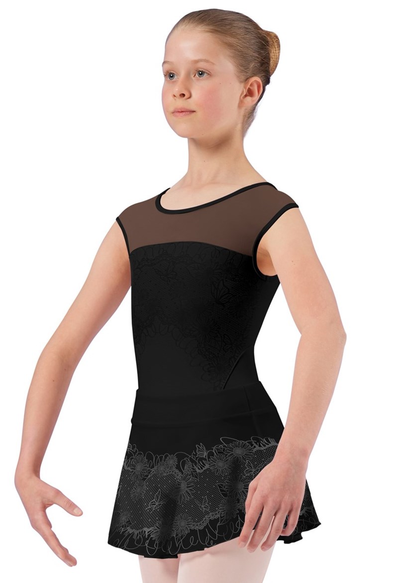 Dance Skirts and Tutus - Bloch Alina Lace Print Skirt - Black - 4/6 - CR4151