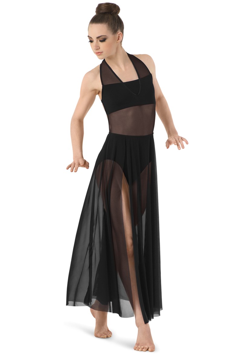 Backless Mesh Halter Dress