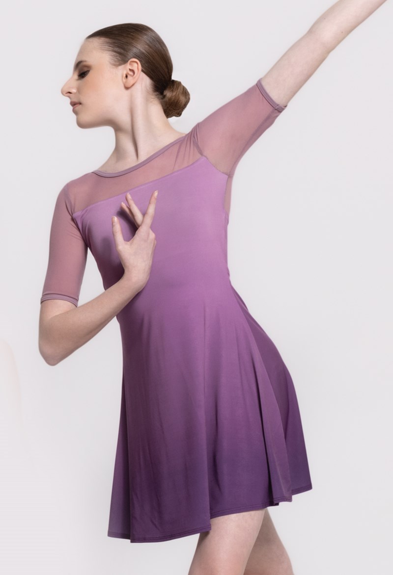Balera Ombre Print Tunic Dress - EGGPLANT OMBRE - D10476