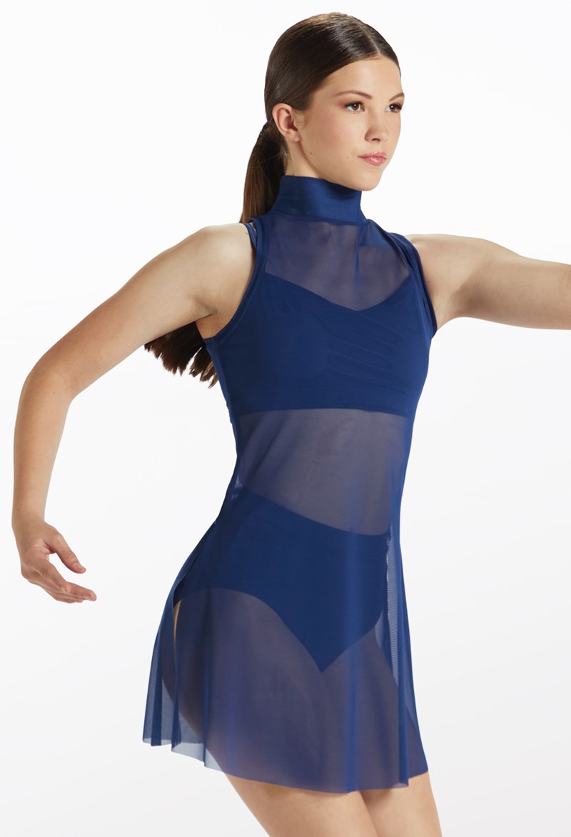 Dance Dresses - Mesh Tunic Overdress - Navy - Extra Large Adult - D10664