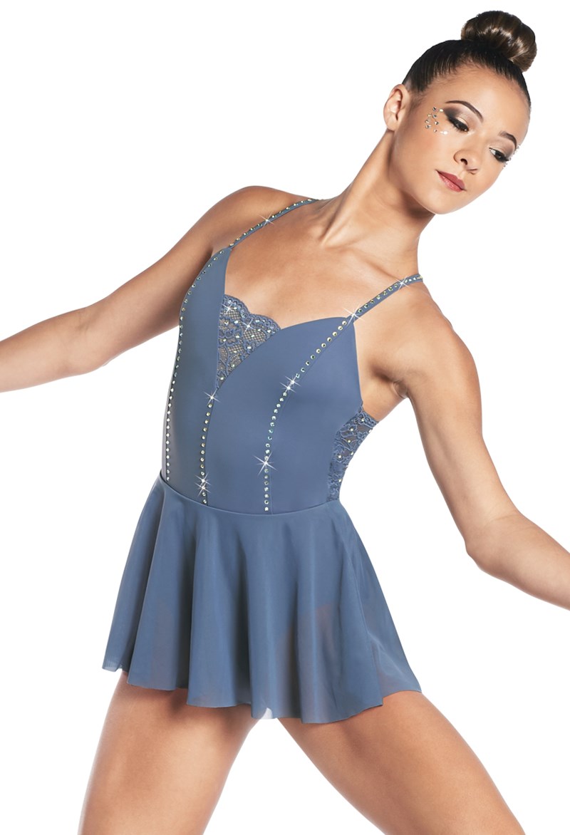 Ivy Sky Performance Crystal Lace Ballet Dress - Blush - D10925