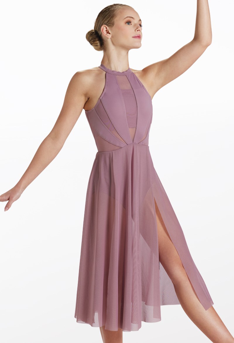 Dance Dresses - High Neck Halter Dress - French Mauve - Intermediate Child - D11656