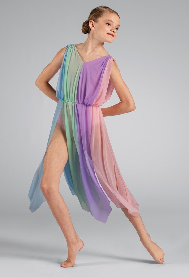 Balera Pastel Mesh Panel Dress - Multi - D12277