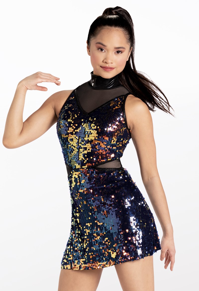 Dance Dresses - Sleeveless Ultra Sparkle Dress - OIL SLICK - Small Adult - D13860