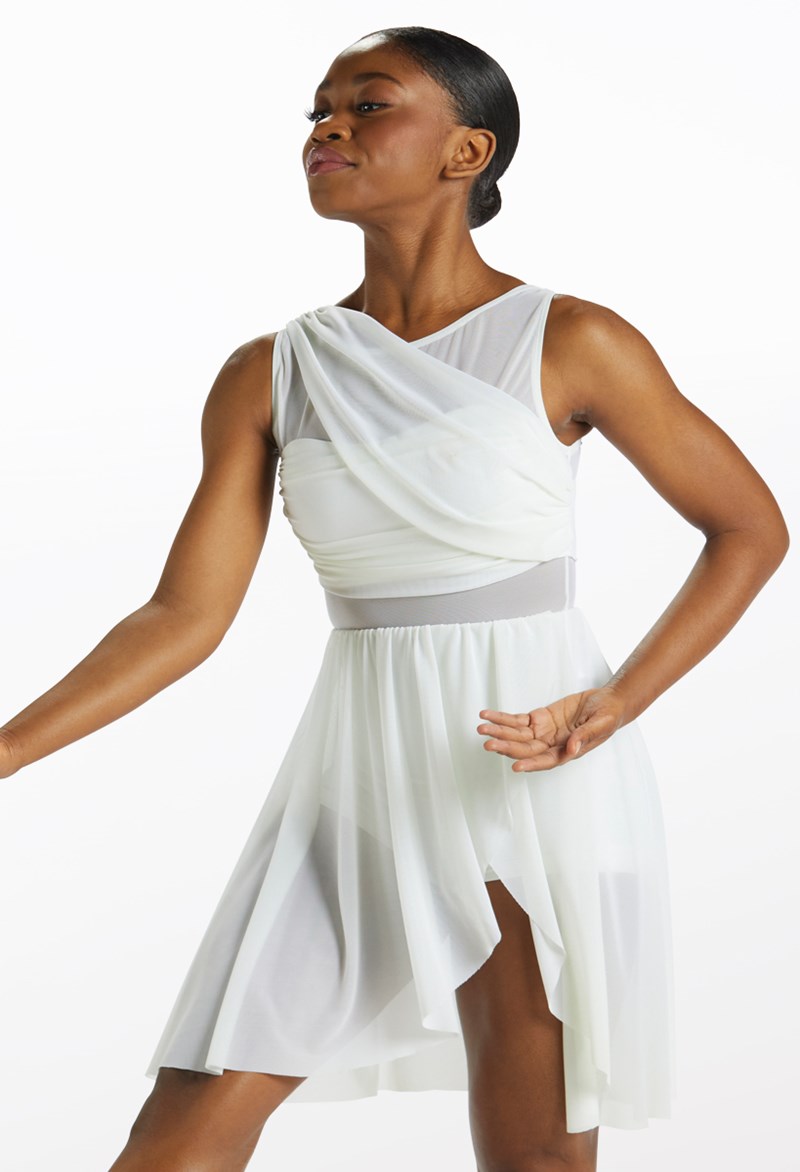 Dance Dresses - Mesh Wrap Dress - White - Extra Large Adult - D8423