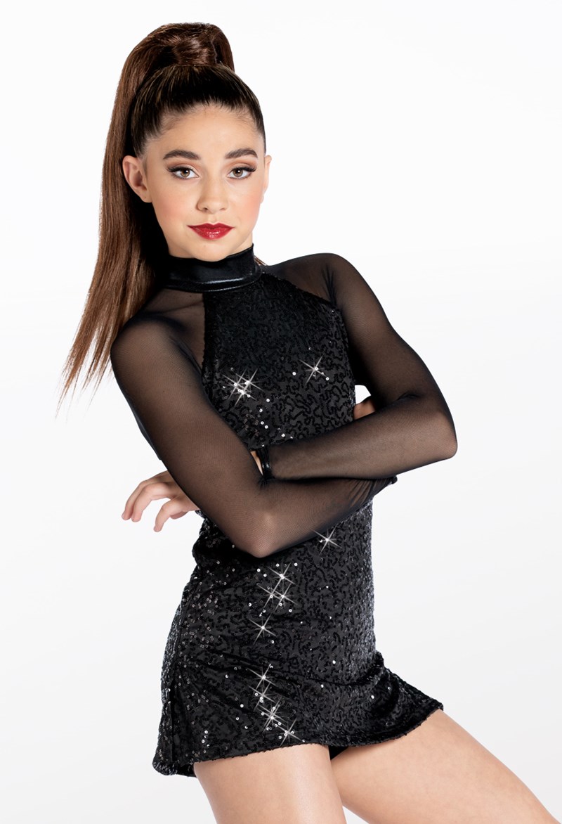 Dance Dresses - Sequin Performance Shift Dress - Black - Intermediate Child - D9614
