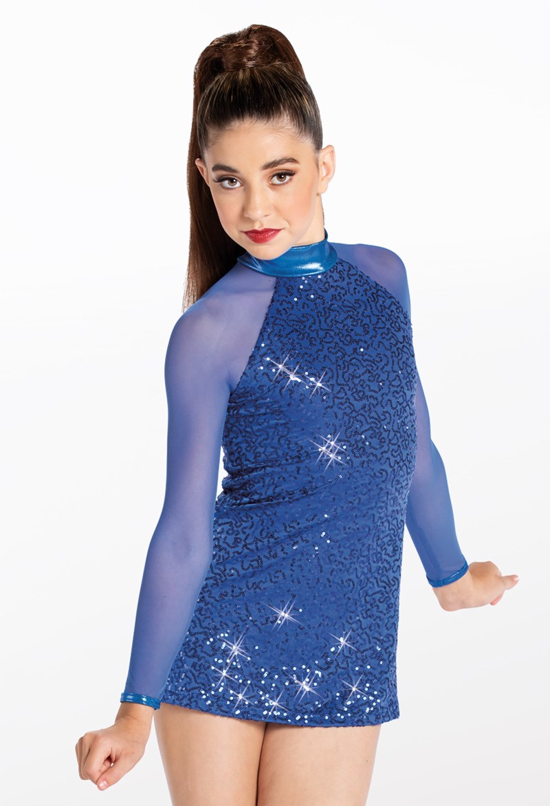 Dance Dresses - Sequin Performance Shift Dress - Royal - Medium Adult - D9614