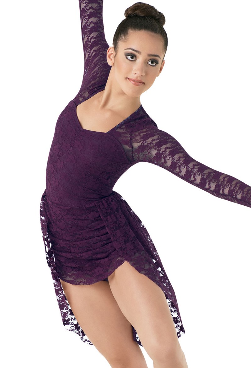 Stretch Lace High Low Dress
