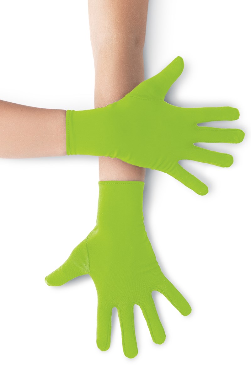 Dance Accessories - Short Gloves - Lime - SA/MA - GLV21