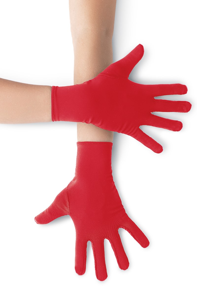 Dance Accessories - Short Gloves - Red - XSSC - GLV21