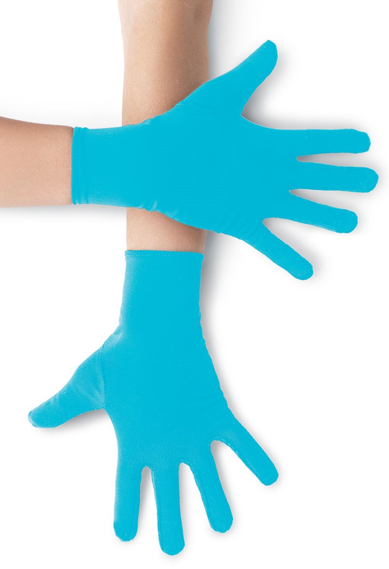 Dance Accessories - Short Gloves - Turquoise - SA/MA - GLV21