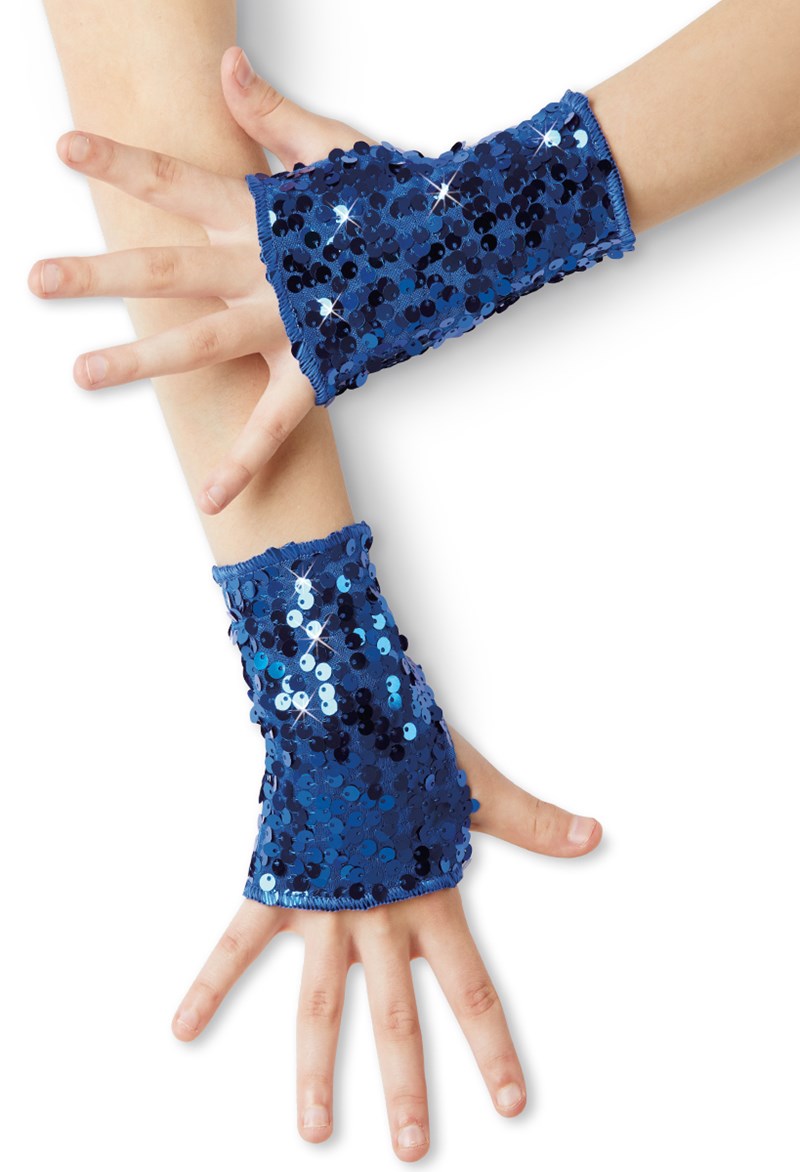 Dance Accessories - Ultra Sparkle Sequin Mitts - Royal - LCA - GLV24