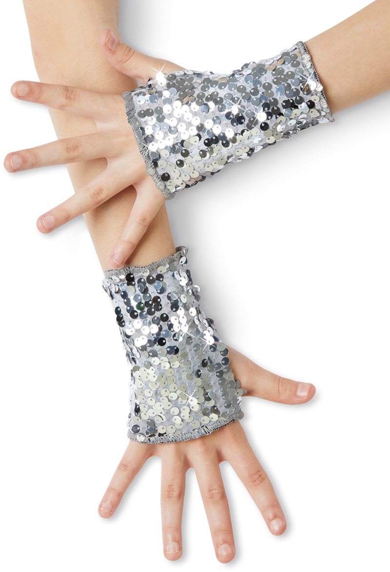 Dance Accessories - Ultra Sparkle Sequin Mitts - Silver - LCA - GLV24