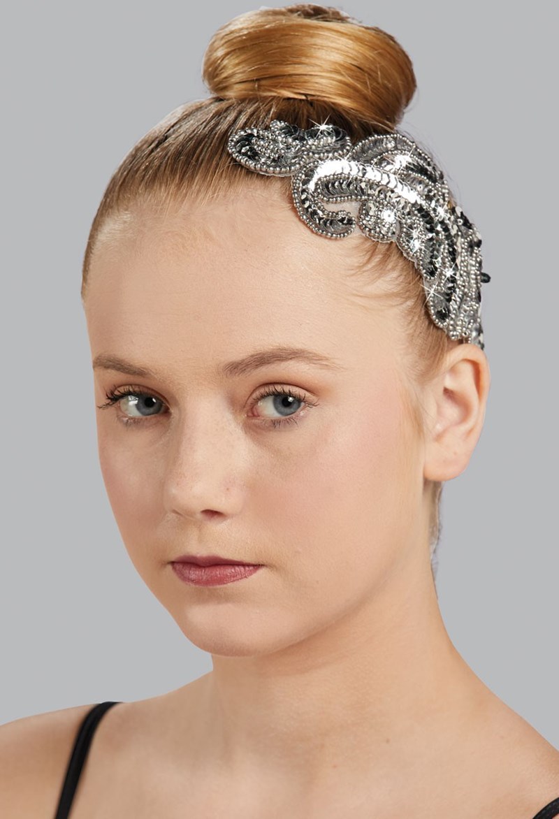Dance Accessories - Sequin Applique Hair Clip - Silver - OSFA - HA122