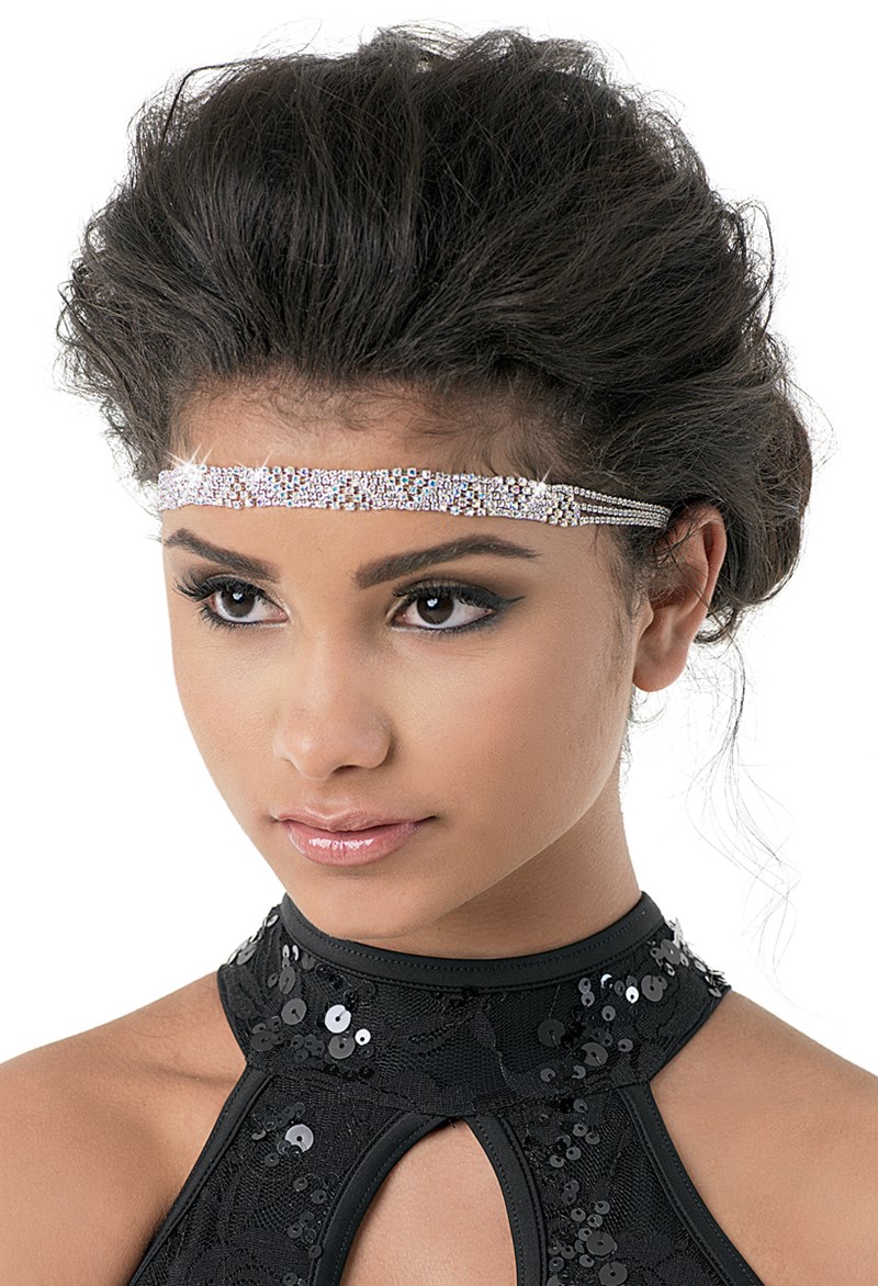 Balera Rhinestone-Ribbon Headband - Crystal - HA128