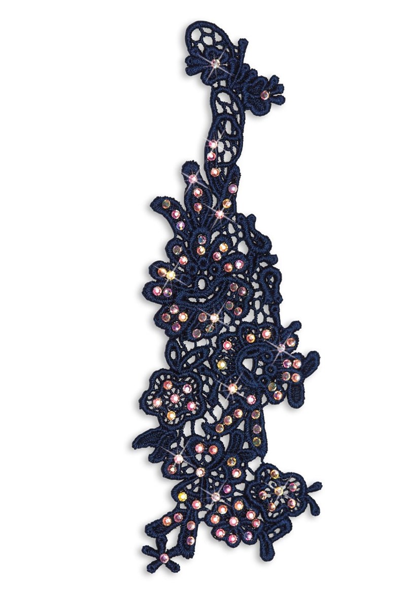 Dance Accessories - Left Applique With Rhinestones - Navy - CHLD - HA141