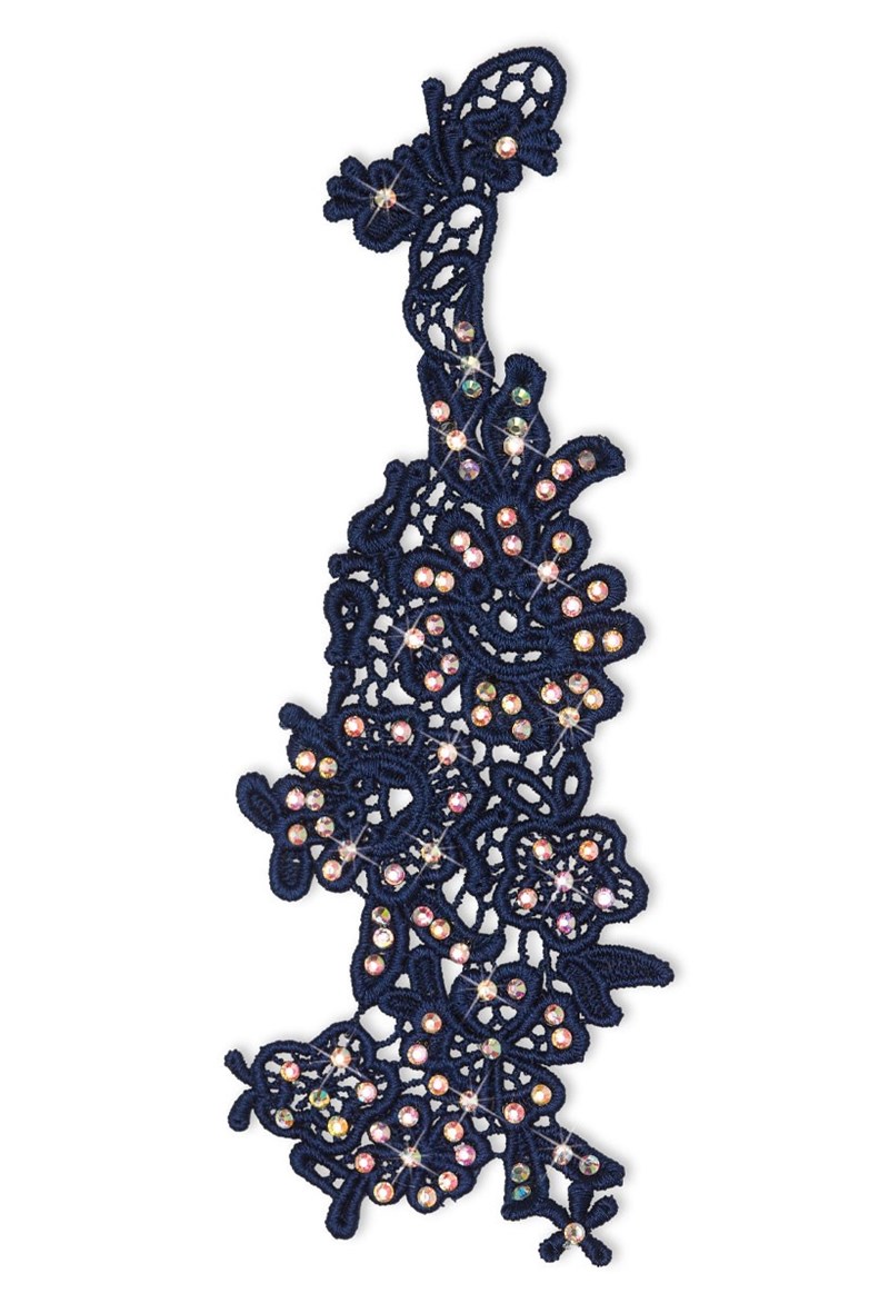 Dance Accessories - Right Applique With Rhinestone - Navy - CHLD - HA142