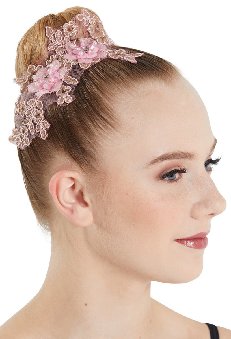 Dance Accessories - Beaded Floral Applique - Pink - OSFA - HA151