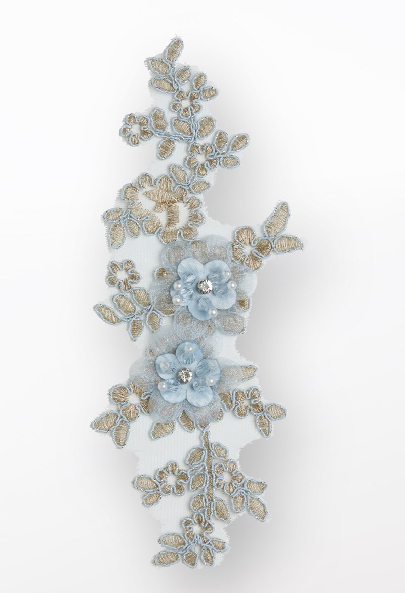 Dance Accessories - Beaded Floral Applique - POWDER BLUE - OSFA - HA151