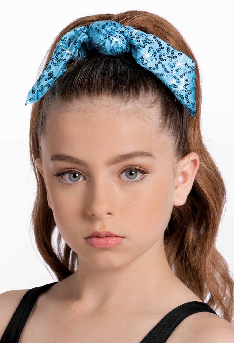 Dance Accessories - Sequin Hair Scrunchie - Turquoise - OSFA - HA189