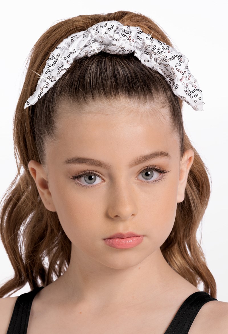 Dance Accessories - Sequin Hair Scrunchie - White - OSFA - HA189
