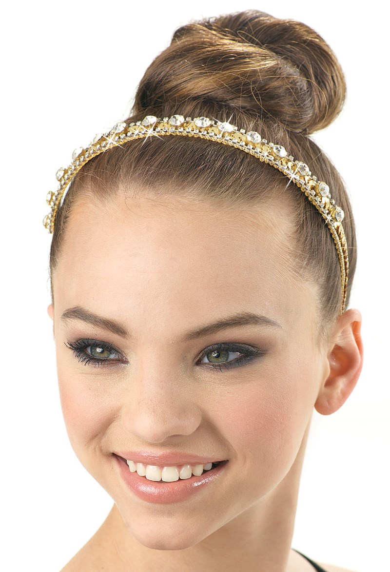 Balera Gold Rhinestone Headband - Gold - HA50