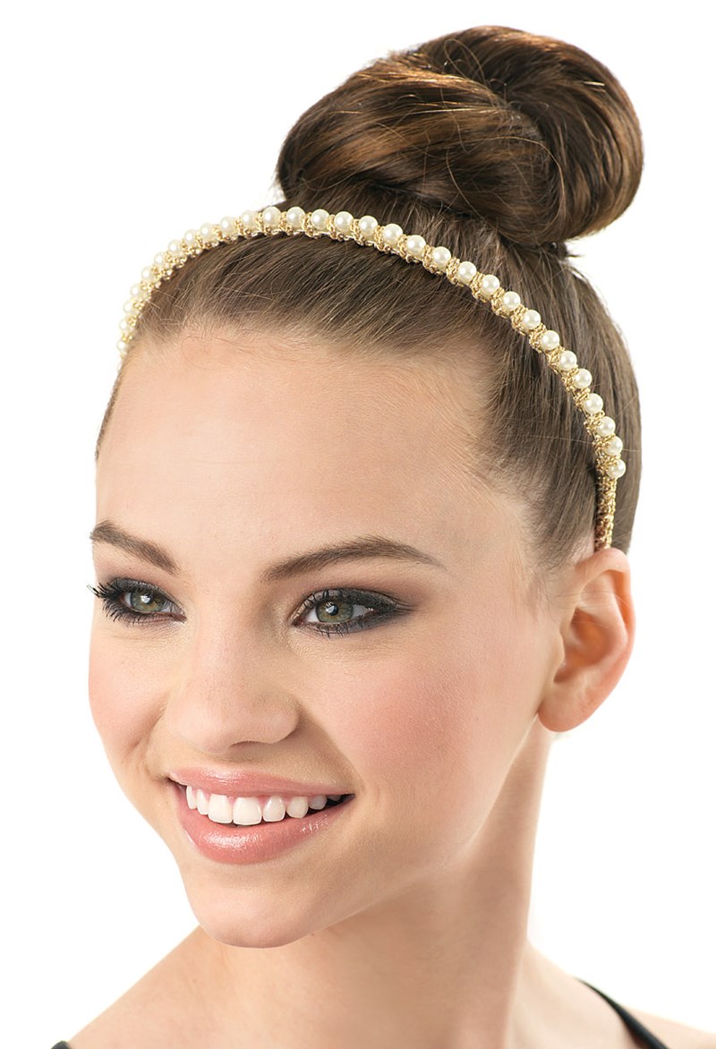 Dance Accessories - Pearl Headband - Gold - OSFA - HA53