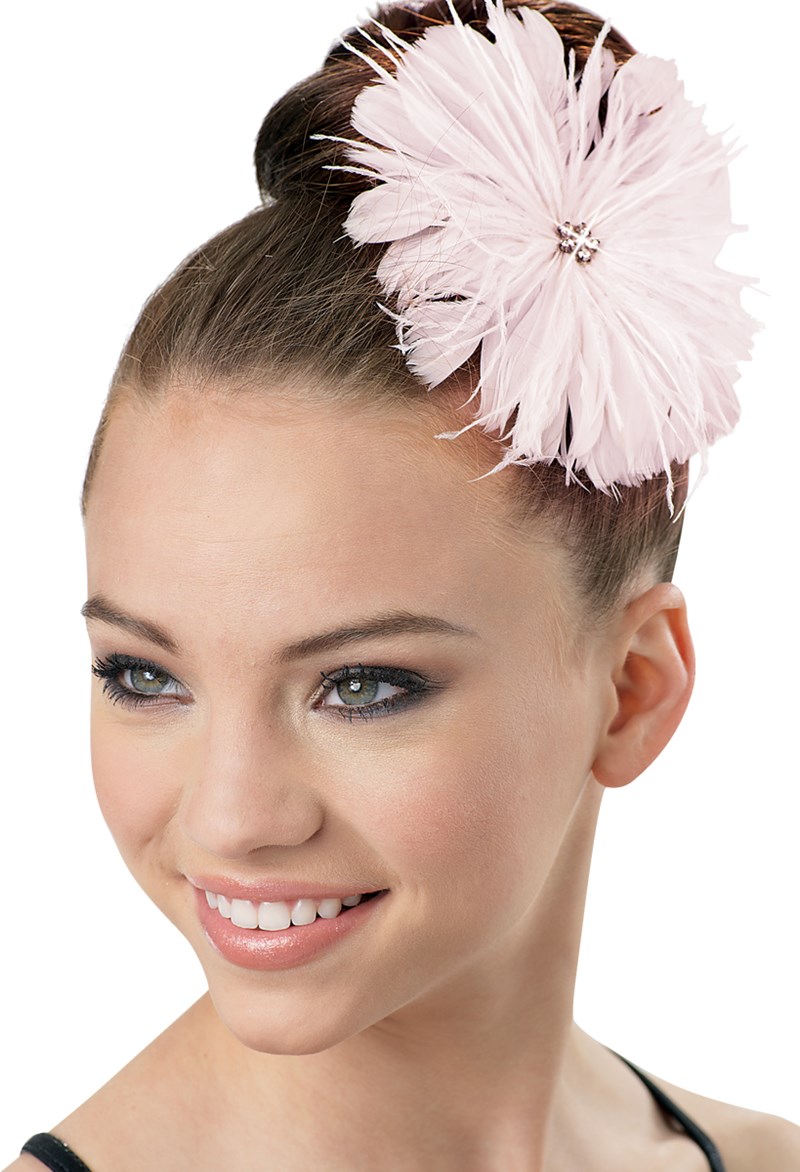 Dance Accessories - Feather Flower Hair Clip - Ballet Pink - OSFA - HA63
