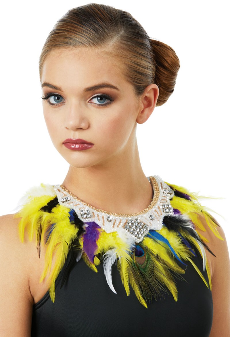 Balera Multicolor Feathered Necklace - Multi - HA69