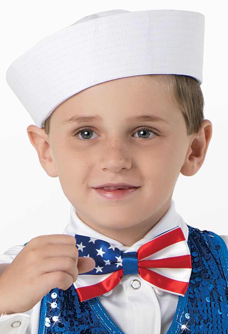 Dance Accessories - Navy Sailor Hat - White - ADLT - HAT64