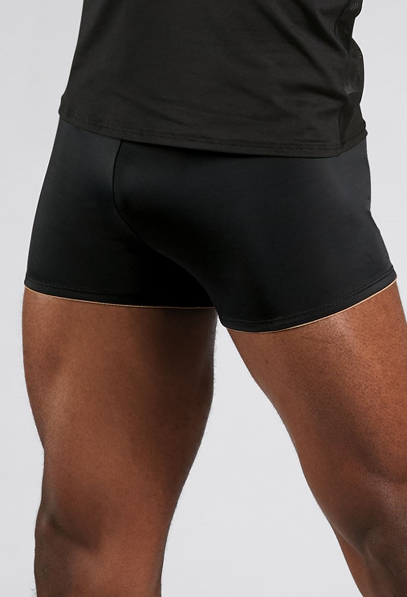 Dance Shorts - Body Wrappers Mens Grip Shorts - Black - Extra Large Adult - M211