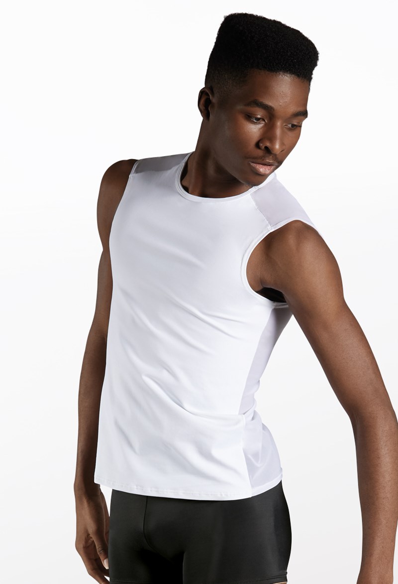 Dance Tops - Body Wrappers Mens Tank Top - White - Medium - M409