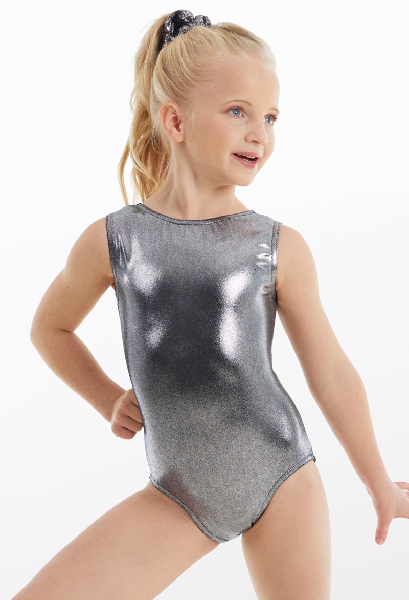 Dance Leotards - Metallic Tank Leotard - Gunmetal - Intermediate Child - ML11064