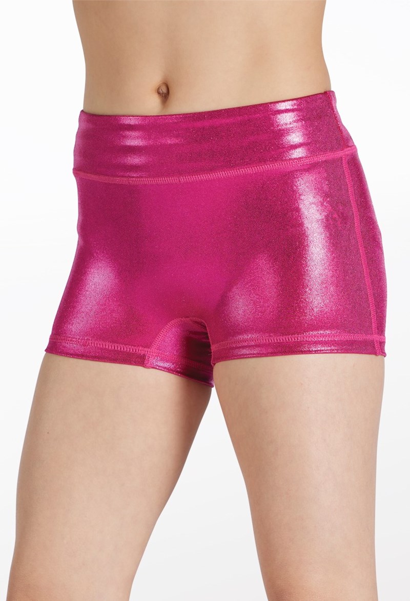 Metallic Gymnastics Shorts - Fuschia - Size - ML12433