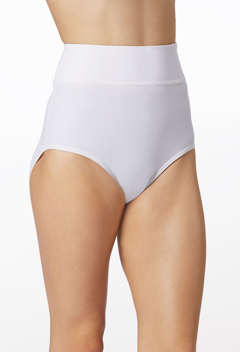Dance Shorts - High Waist Briefs - White - Extra Large Adult - MT10009