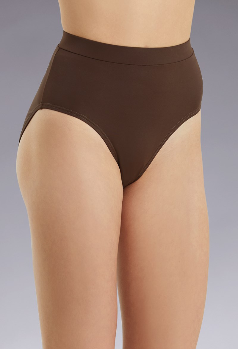 Dance Shorts - Natural Waist High Leg Brief - Chocolate - Extra Large Adult - MT10011